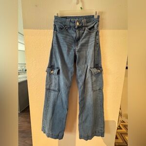 American Eagle Outfitters Blue Cargo Jeans